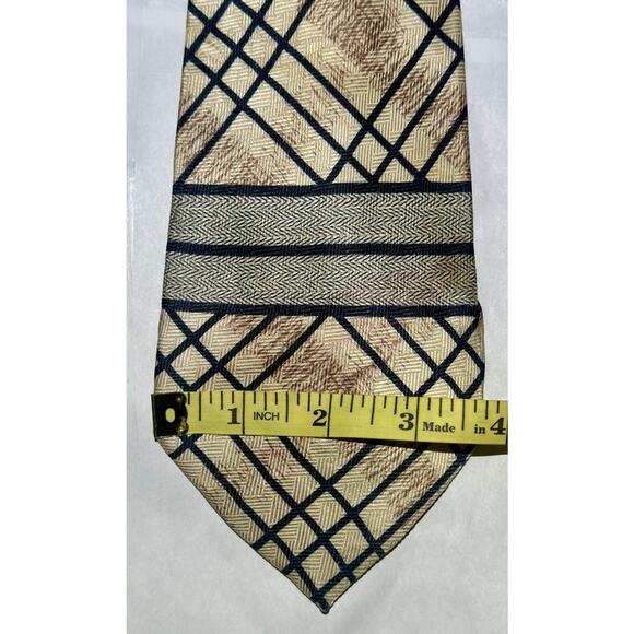 Vtg Silk Necktie Lot • Bruno Rossi Italy• Bardelli Roma, Lattice, Retro Pattern - Picture 7 of 9